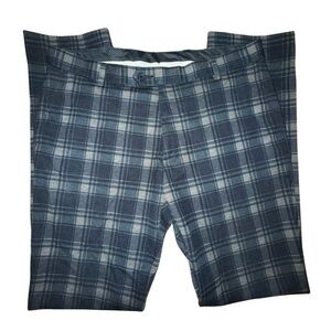 Men's Blue Plaid Dress Pants